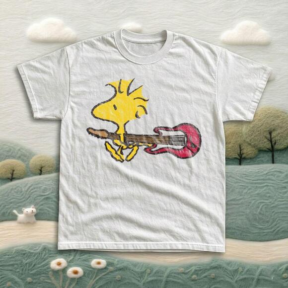 Other - Woodstock Electric Guitar Player White Graphic Tee